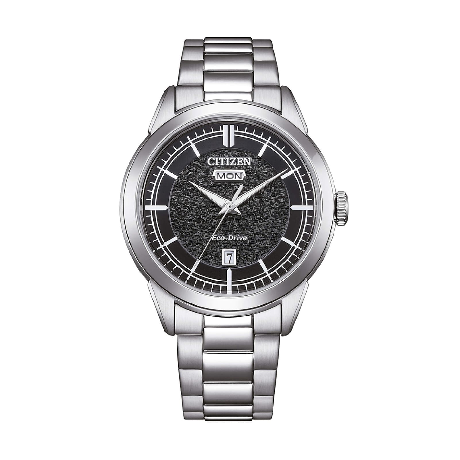 Orologio solo tempo Citizen Day Date acciaio e quadrante nero MISURA UNICA