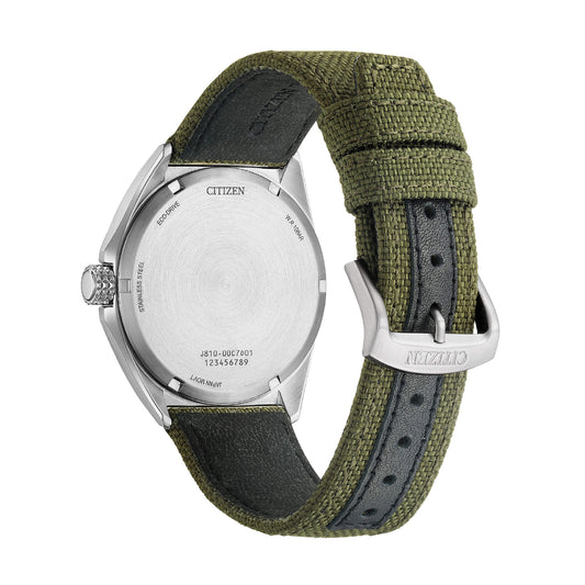 Orologio uomo Citizen Eco Drive in acciaio cinturino microfibra MISURA UNICA