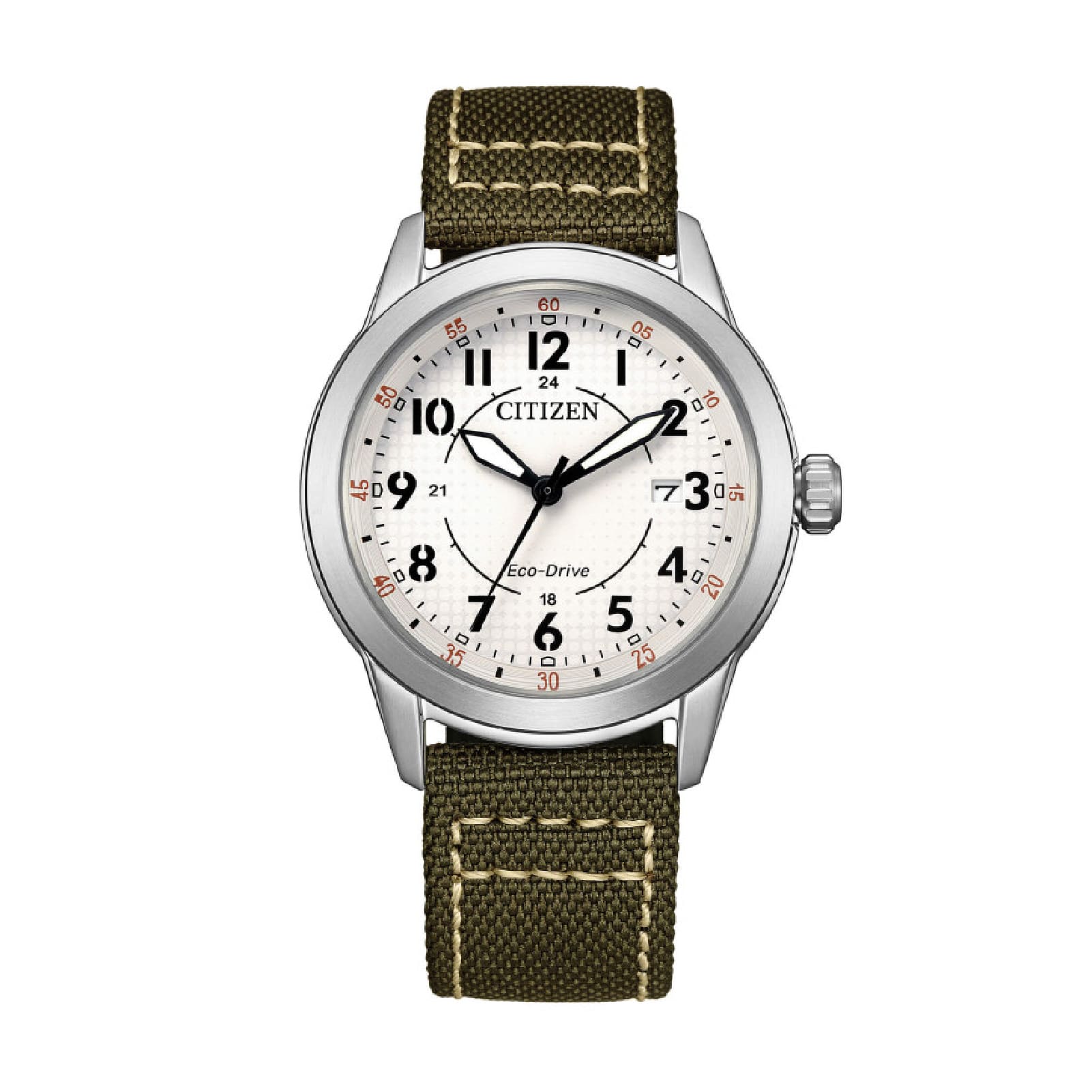 Orologio solo tempo Citizen Field cinturino canvas militare MISURA UNICA