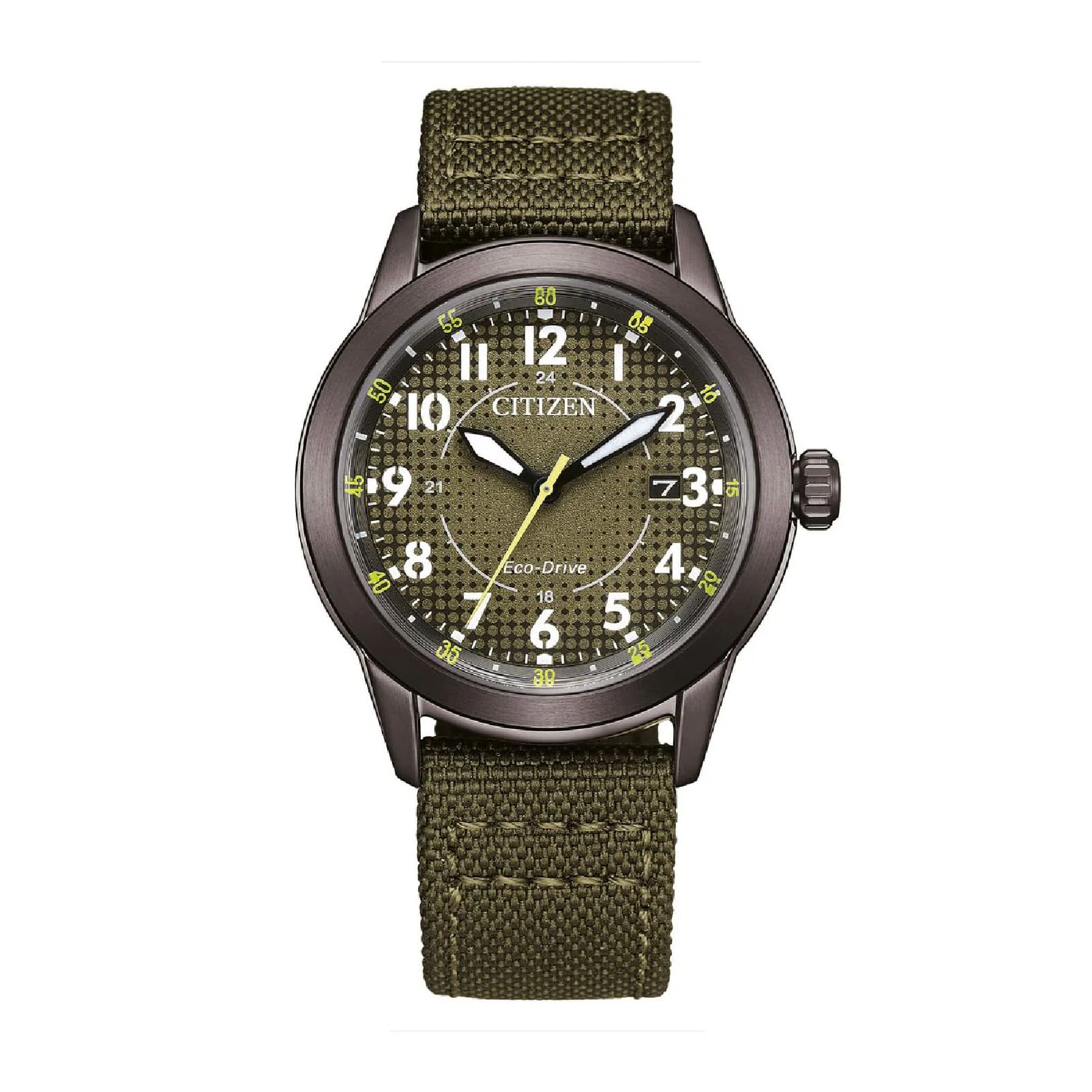 Orologio solo tempo Citizen con cinturino in canvas verde uomo MISURA UNICA