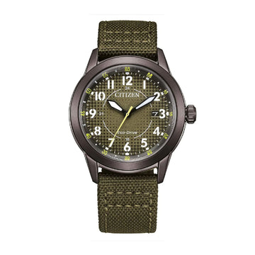 Orologio solo tempo Citizen con cinturino in canvas verde uomo MISURA UNICA