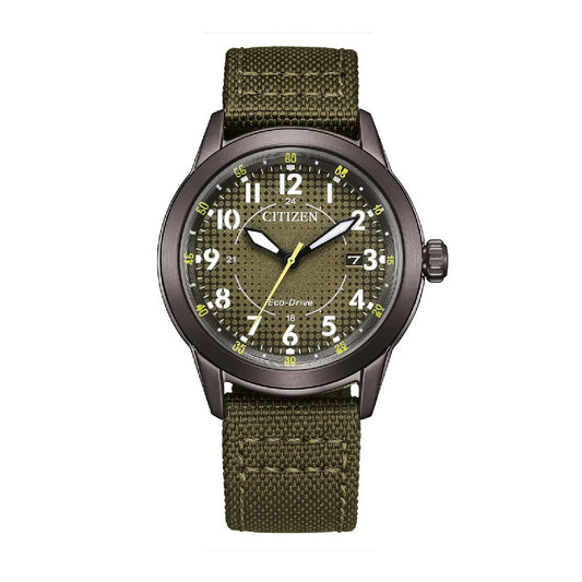 Orologio solo tempo Citizen con cinturino in canvas verde uomo MISURA UNICA