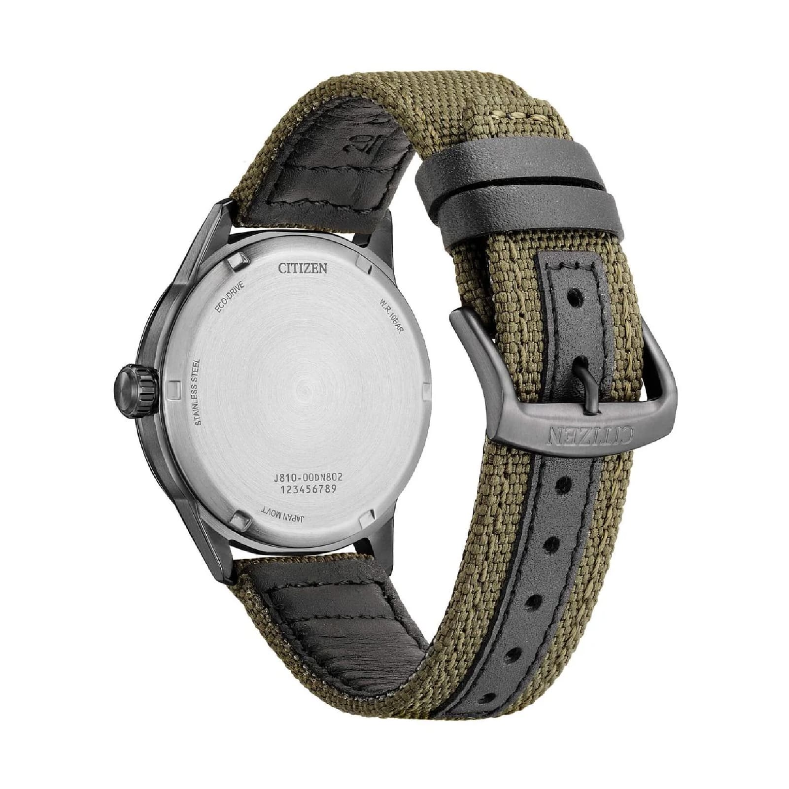 Orologio solo tempo Citizen con cinturino in canvas verde uomo MISURA UNICA