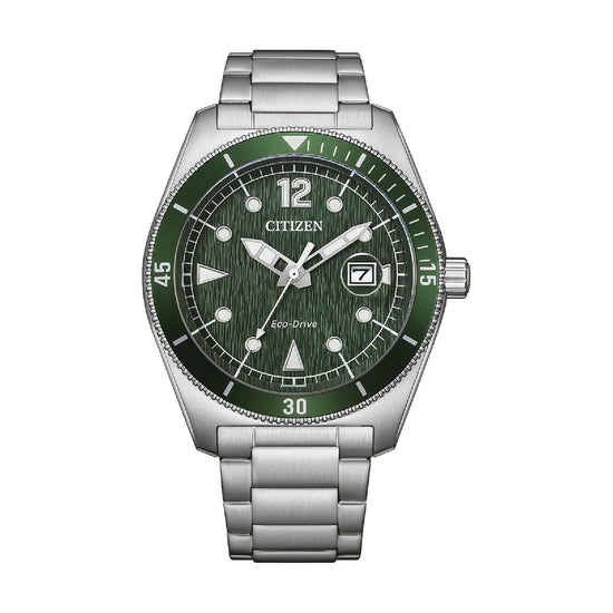 Orologio solo tempo Citizen Core quadrante verde in acciaio MISURA UNICA