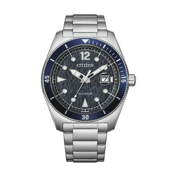 Orologio cronografo Citizen con quadrante argento e blu MISURA UNICA