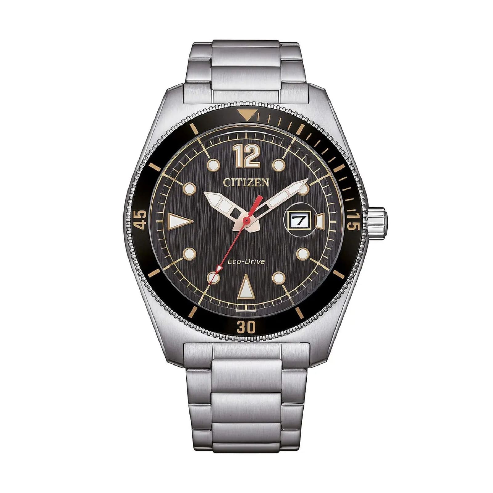 Orologio solo tempo Citizen con quadrante nero e dettagli oro MISURA UNICA