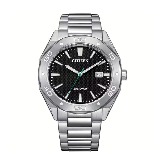 Orologio da uomo eco drive  Citizen in acciaio quadrante nero MISURA UNICA