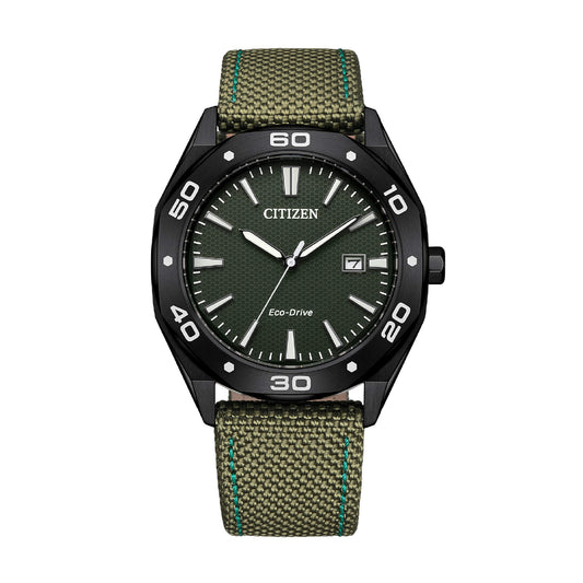 Orologio uomo Citizen Eco Drive in acciaio cinturino in tessuto MISURA UNICA
