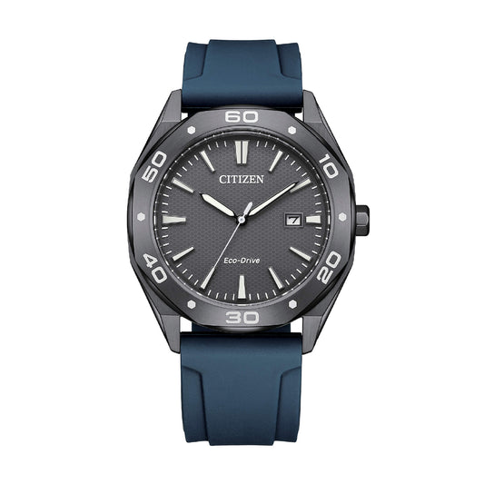 Orologio uomo Citizen Eco Drive in acciaio cinturino in gomma MISURA UNICA