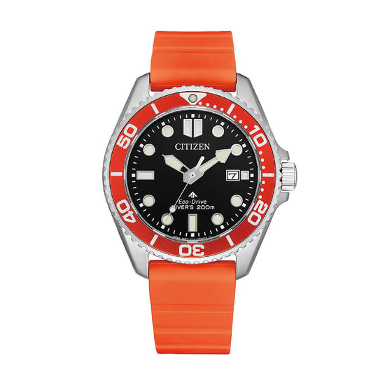 Orologio solo tempo Citizen Diver's in acciaio e arancione MISURA UNICA