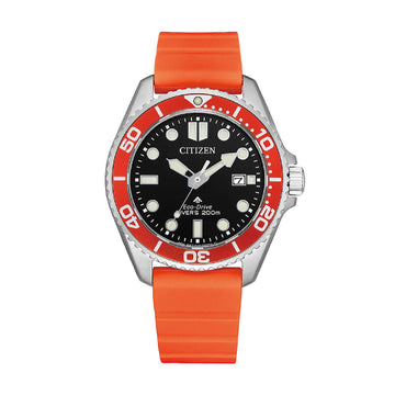 Orologio solo tempo Citizen Diver's in acciaio e arancione MISURA UNICA
