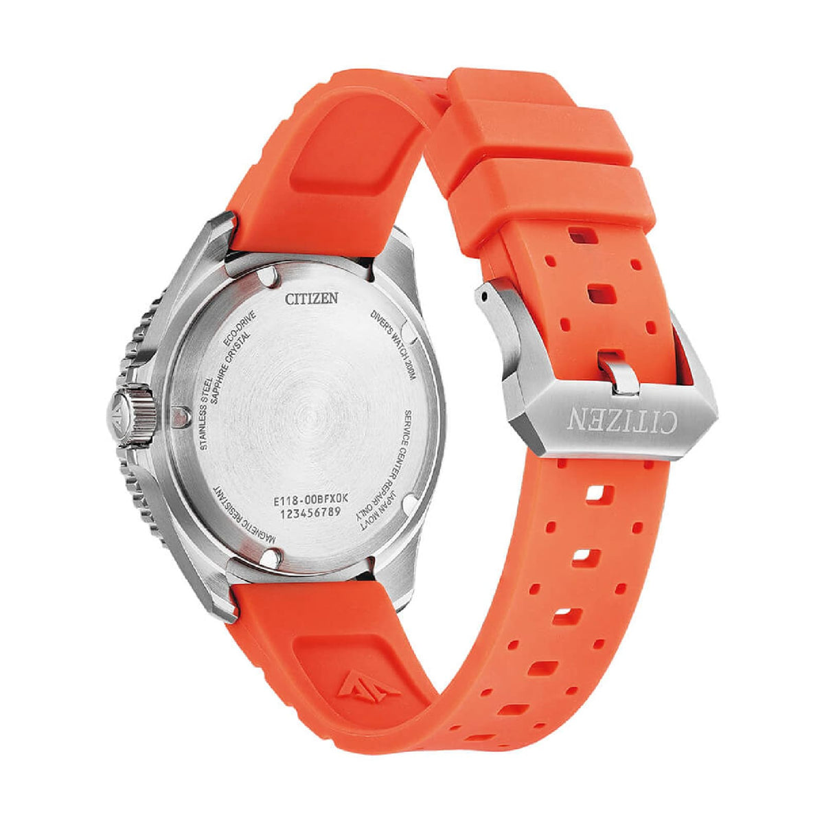 Orologio solo tempo Citizen Diver's in acciaio e arancione MISURA UNICA