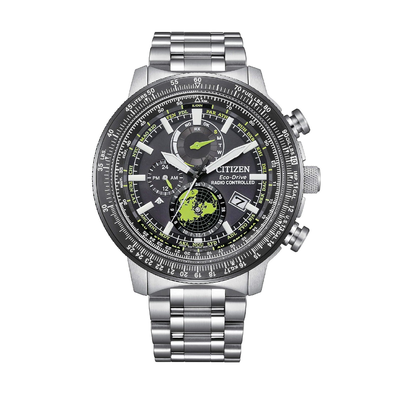 Orologio multifunzione Citizen in acciaio argento da uomo MISURA UNICA