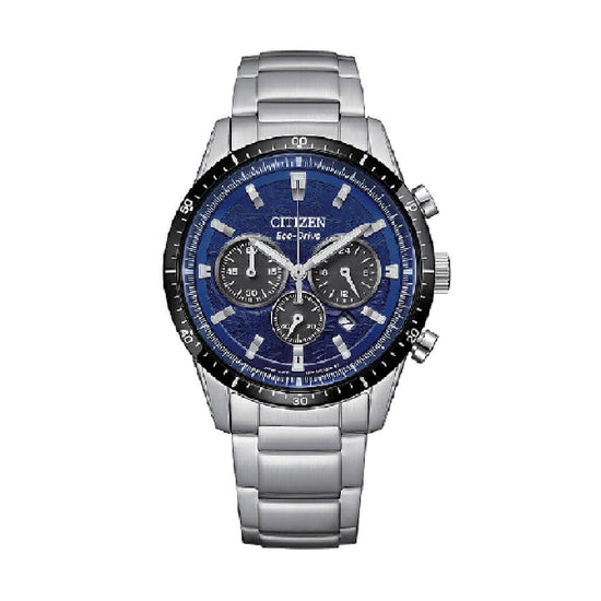 Orologio uomo Crono Citizen Eco Drive acciaio quadrante blu MISURA UNICA