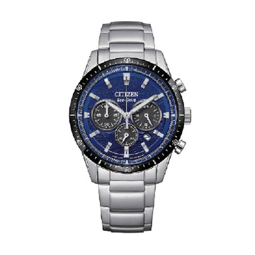Orologio uomo Crono Citizen Eco Drive acciaio quadrante blu MISURA UNICA