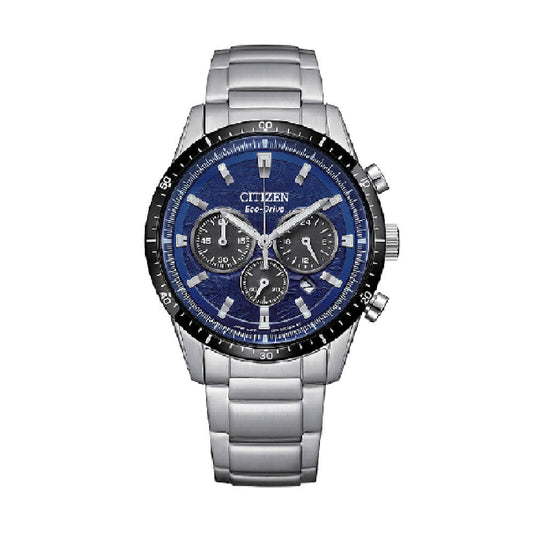 Orologio uomo Crono Citizen Eco Drive acciaio quadrante blu MISURA UNICA