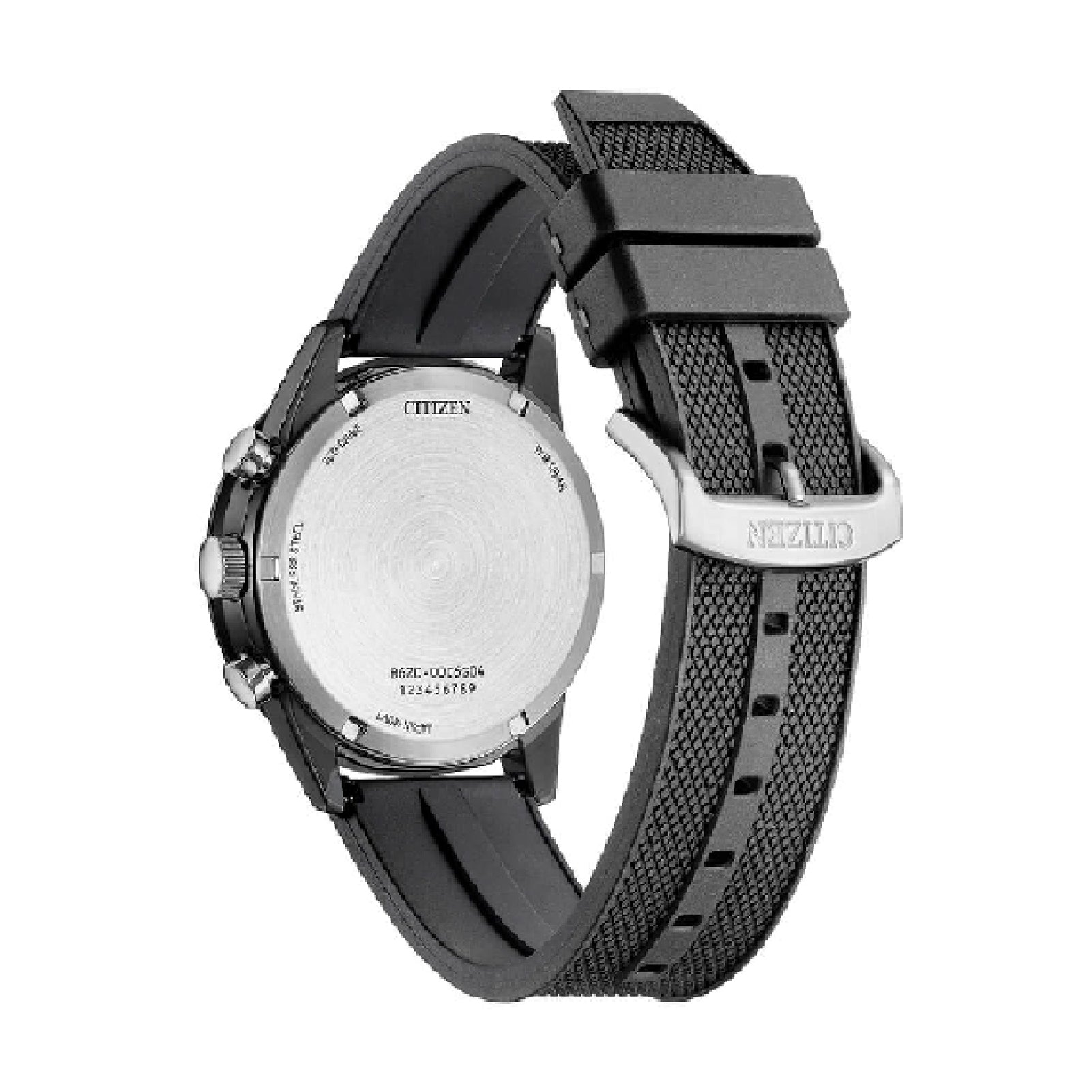 Orologio crono Citizen eco drive acciaio mesh quadrante nero MISURA UNICA