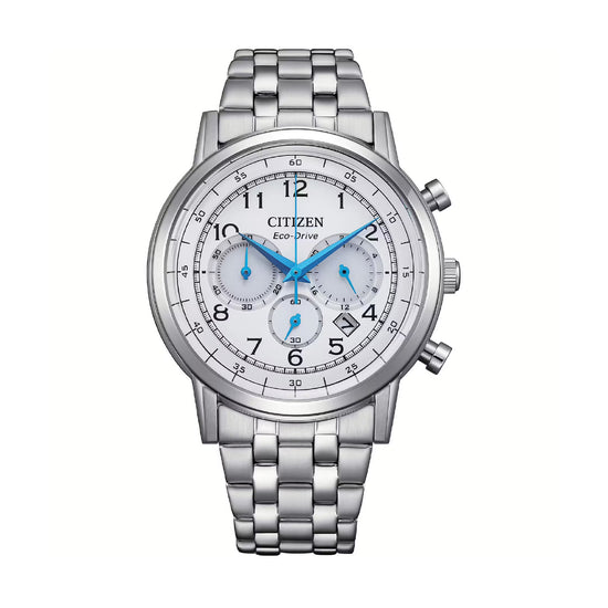 Orologio crono Citizen eco drive acciaio quadrante bianco MISURA UNICA