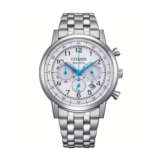 Orologio crono Citizen eco drive acciaio quadrante bianco MISURA UNICA