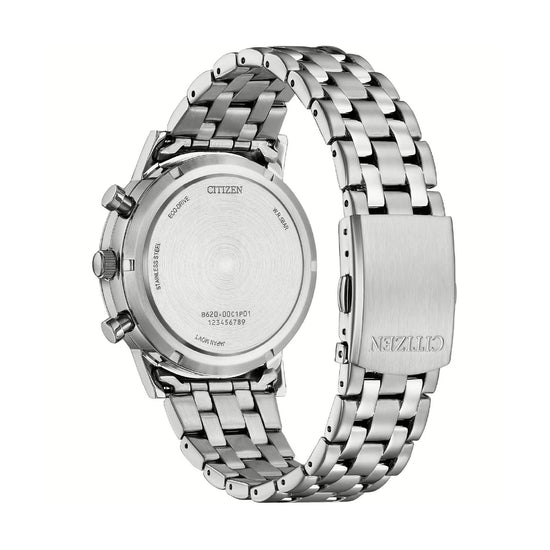 Orologio crono Citizen eco drive acciaio quadrante bianco MISURA UNICA