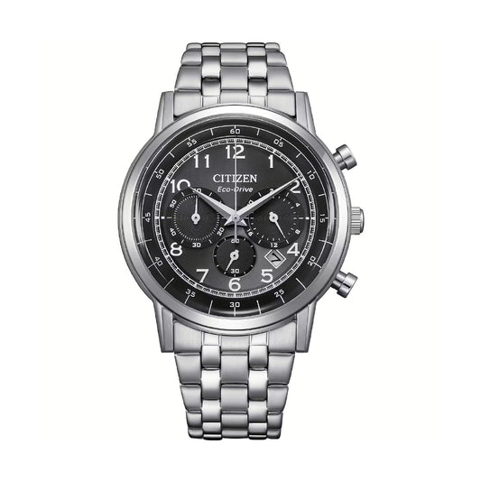 Orologio uomo crono Citizen eco drive acciaio quadrante nero MISURA UNICA