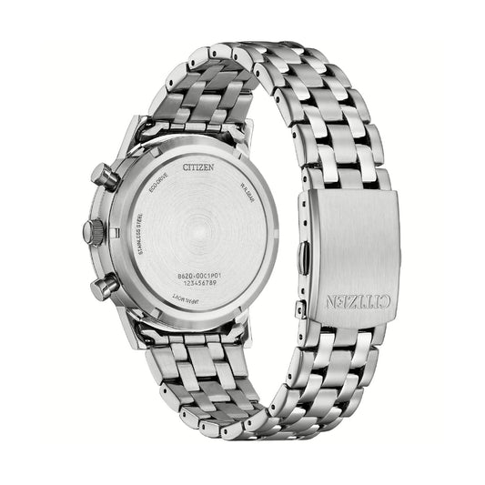 Orologio uomo crono Citizen eco drive acciaio quadrante nero MISURA UNICA