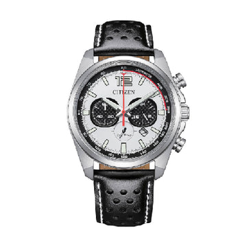 Orologio uomo Crono Citizen Eco Drive cinturino in pelle nera MISURA UNICA