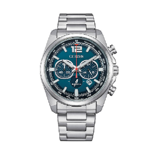 Orologio crono Citizen Sport eco drive acciaio quadrante blu MISURA UNICA