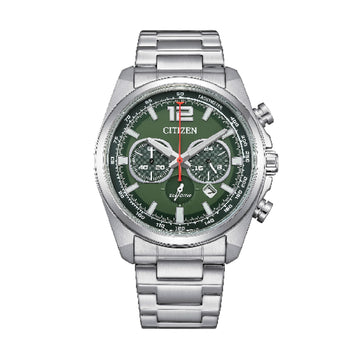 Orologio uomo crono Citizen eco drive acciaio quadrante verde MISURA UNICA