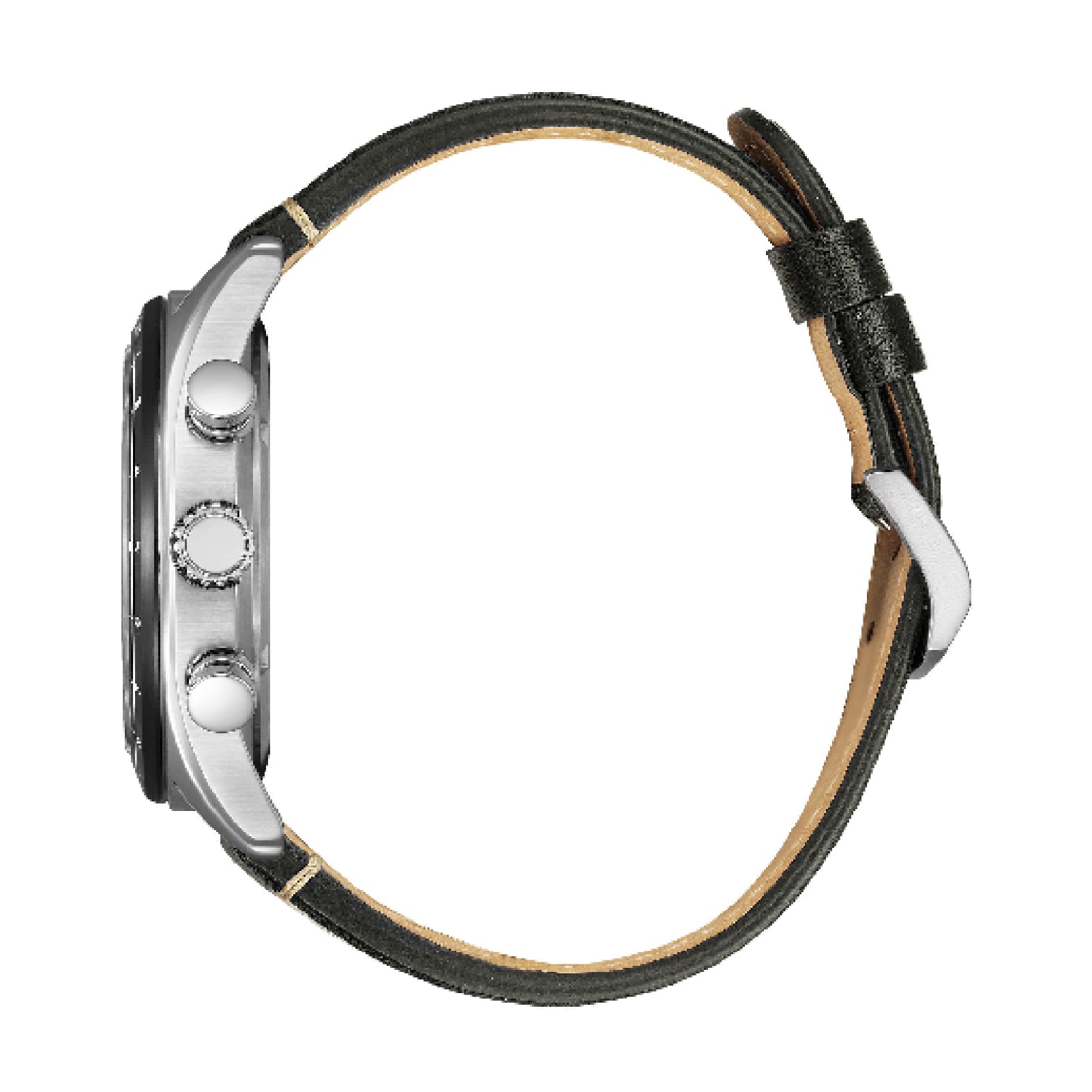 Orologio da uomo Crono Citizen Eco Drive cinturino pelle nera MISURA UNICA