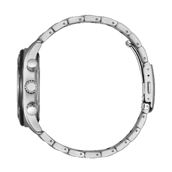 Orologio uomo crono Citizen eco drive acciaio quadrante nero MISURA UNICA
