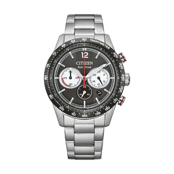 Orologio cronografo Citizen in acciaio con quadrante nero MISURA UNICA