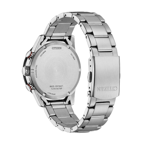 Orologio cronografo Citizen in acciaio con quadrante nero MISURA UNICA