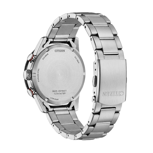 Orologio cronografo Citizen in acciaio con quadrante nero MISURA UNICA