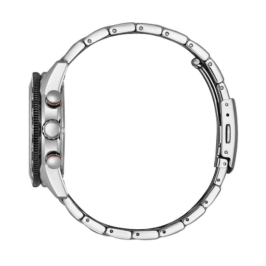 Orologio cronografo Citizen in acciaio con quadrante nero MISURA UNICA