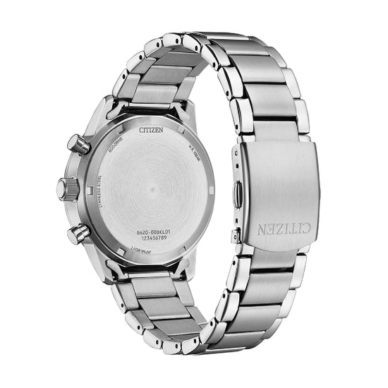 Orologio cronografo Citizen Sport Eco-drive quadrante nero blu MISURA UNICA