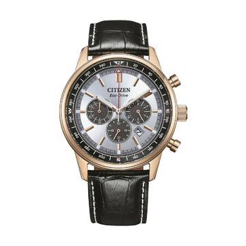Orologio cronografo Citizen acciaio dorato e dettagli marroni MISURA UNICA