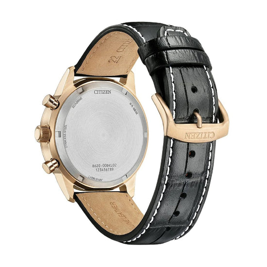 Orologio cronografo Citizen acciaio dorato e dettagli marroni MISURA UNICA