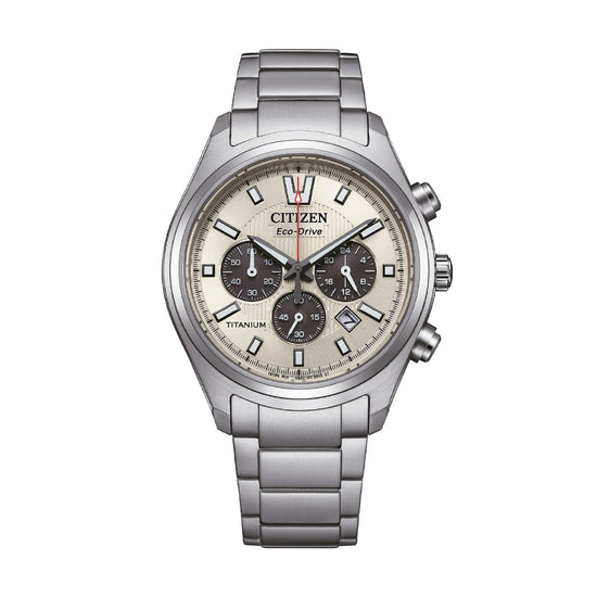 Orologio cronografo Citizen Super Titanio 4750 quadrante beige MISURA UNICA