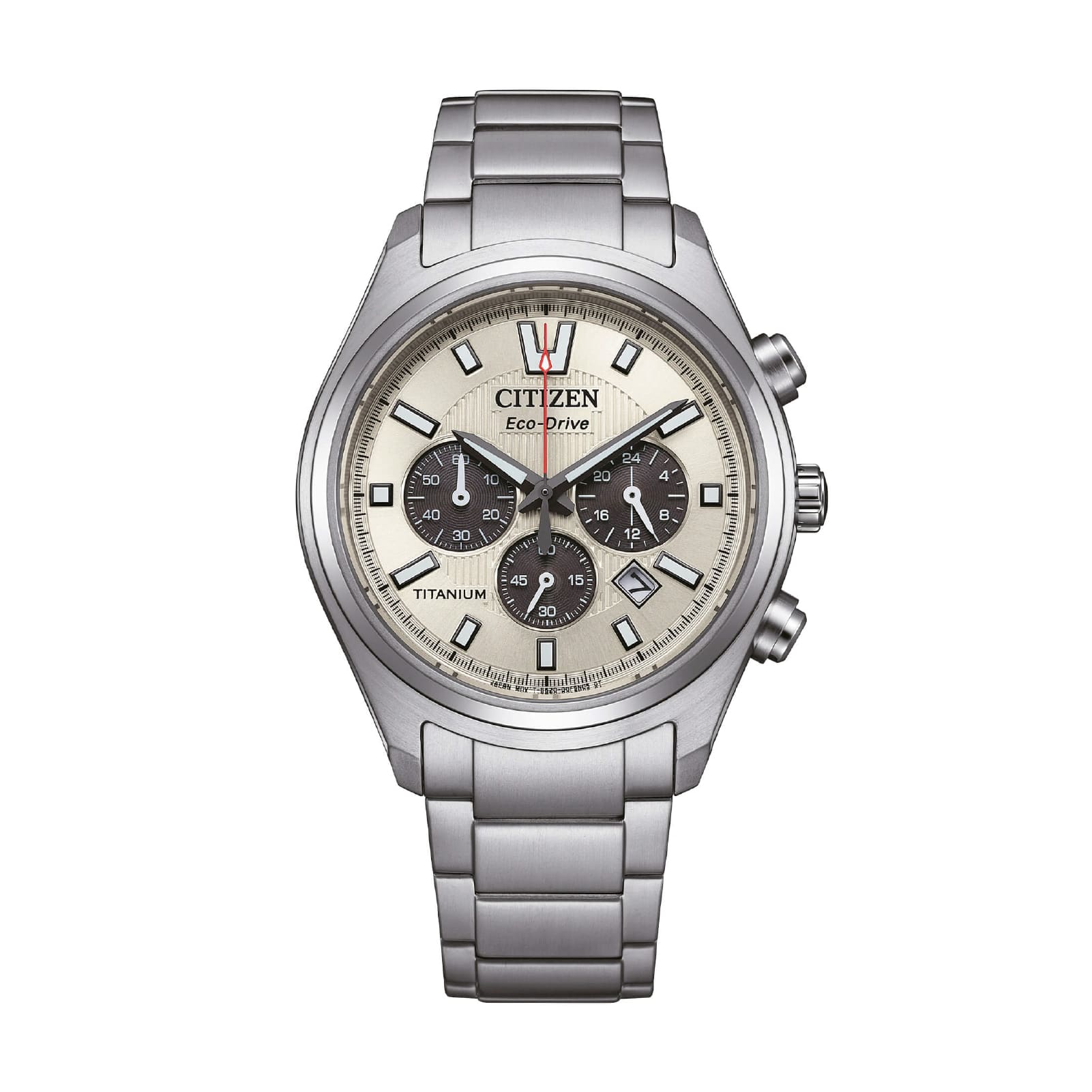 Orologio cronografo Citizen Super Titanio 4750 quadrante beige MISURA UNICA