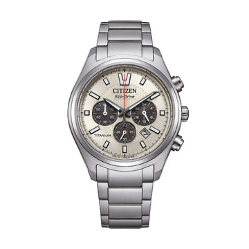 Orologio cronografo Citizen Super Titanio 4750 quadrante beige MISURA UNICA