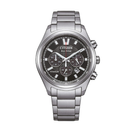 Orologio cronografo Citizen Super Titanio 4750 quadrante nero MISURA UNICA