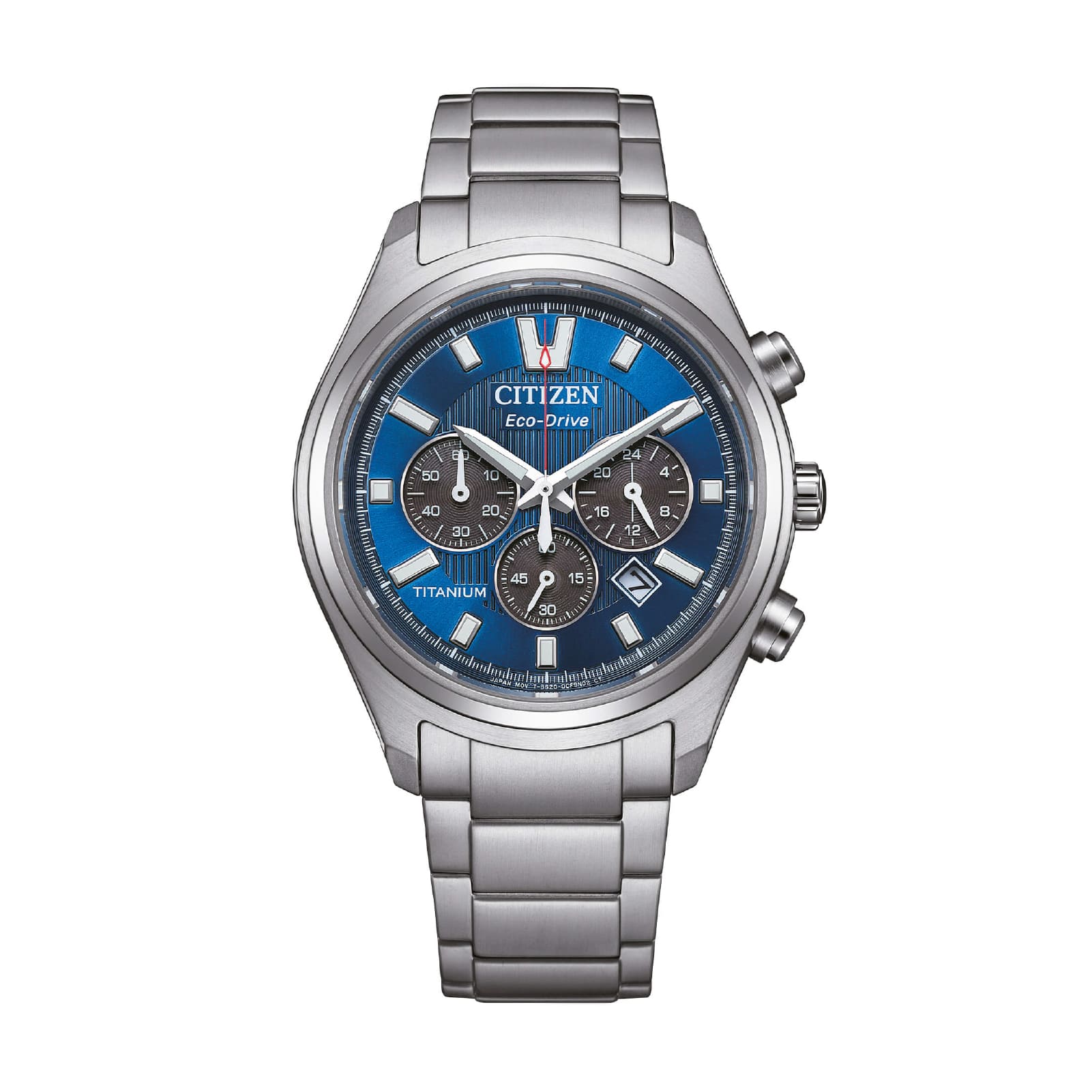 Orologio cronografo Citizen Super Titanio 4750 quadrante blu MISURA UNICA