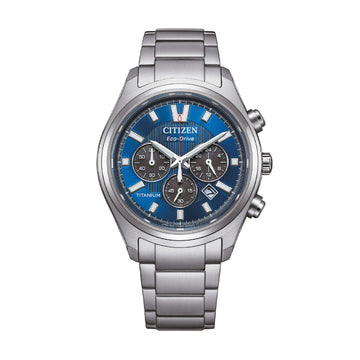 Orologio cronografo Citizen Super Titanio 4750 quadrante blu MISURA UNICA
