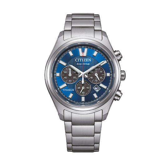 Orologio cronografo Citizen Super Titanio 4750 quadrante blu MISURA UNICA