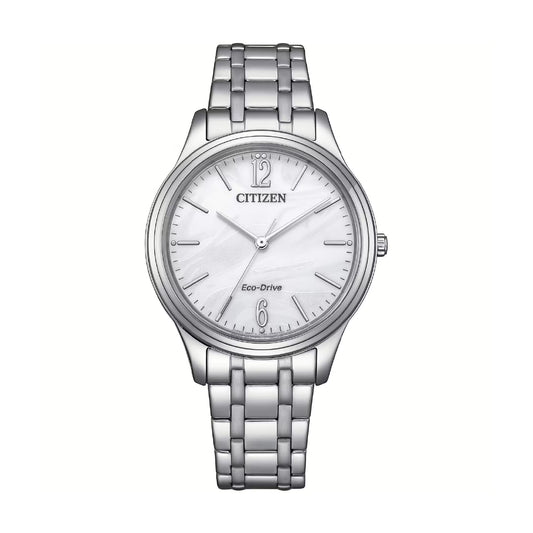 Orologio da donna Citizen Eco Drive acciaio quadrante bianco MISURA UNICA