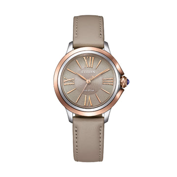 Orologio solo tempo Citizen Lady con cinturino in pelle grigio MISURA UNICA