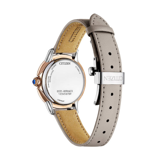 Orologio solo tempo Citizen Lady con cinturino in pelle grigio MISURA UNICA