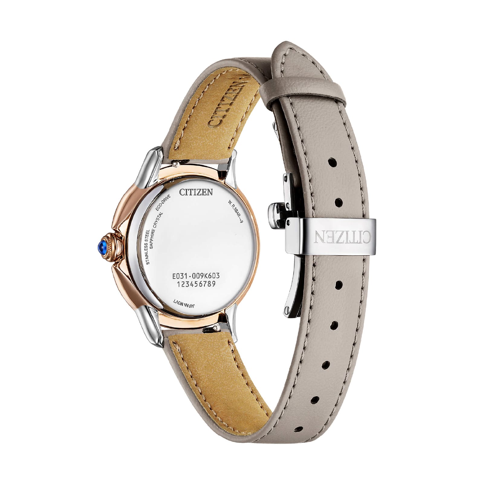 Orologio solo tempo Citizen Lady con cinturino in pelle grigio MISURA UNICA