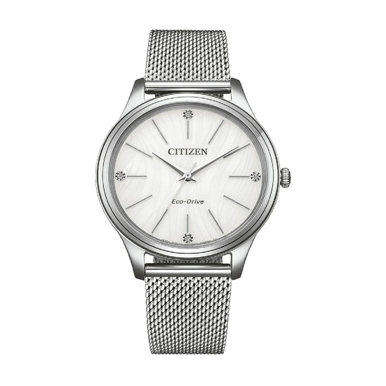 Orologio Citizen Eco drive bracciale mesh in acciaio grigio MISURA UNICA